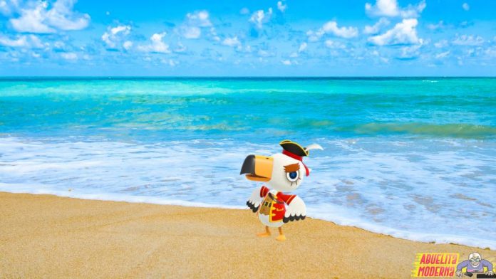 Buh Gulliver en playa de Animal Crossing New Horizons